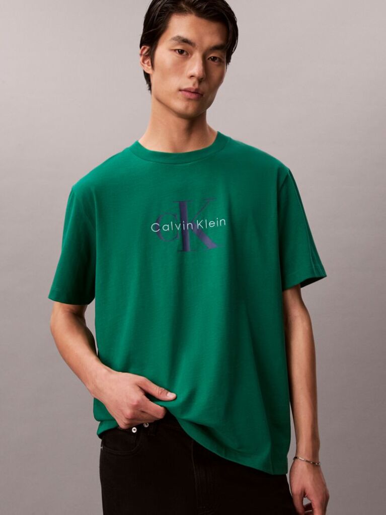 Green Monogram Logo T-Shirt  Men
