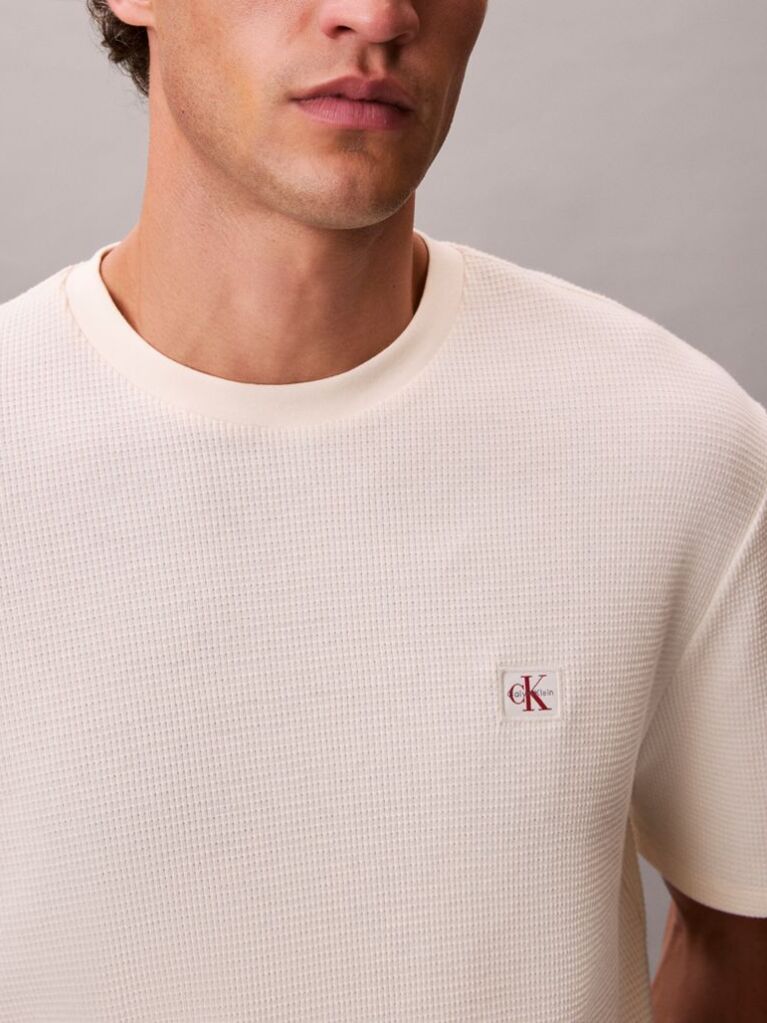 White Classic Waffle T-shirt  Men