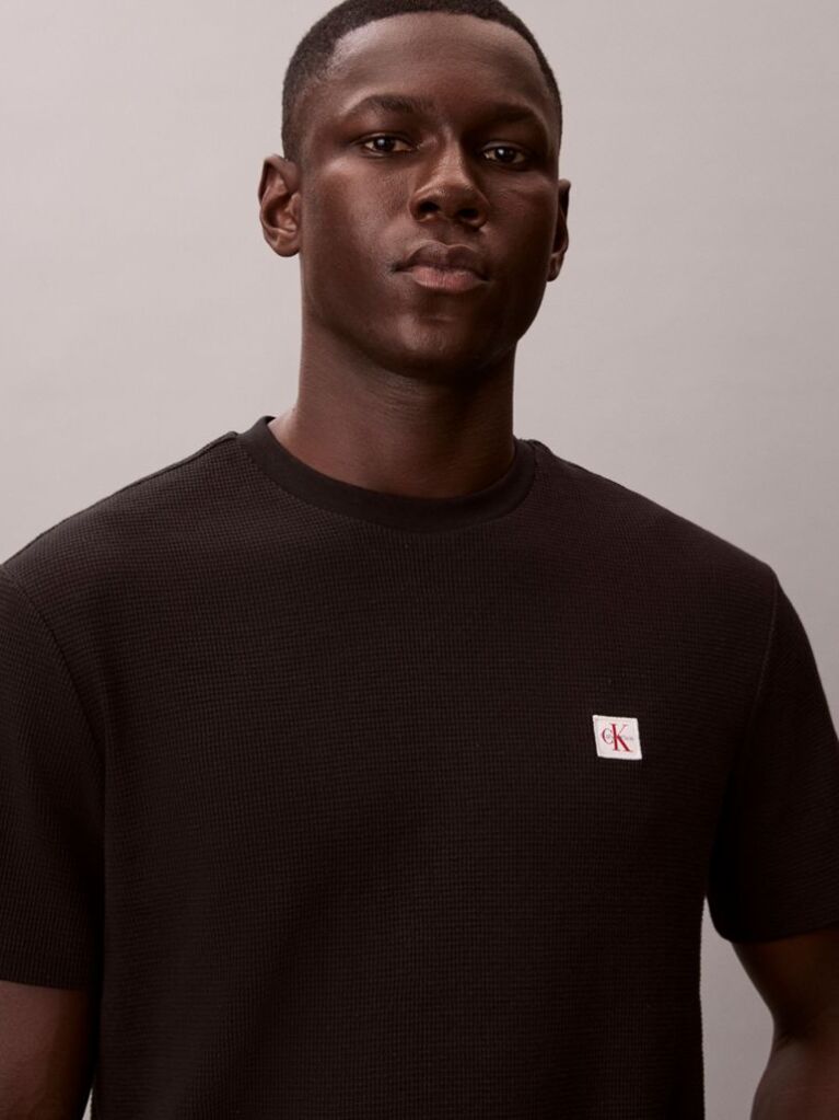 Black Classic Waffle T-shirt  Men