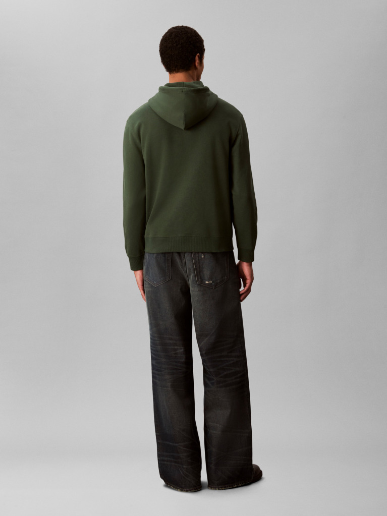 Green Relaxed Monogram Hoodie  Men