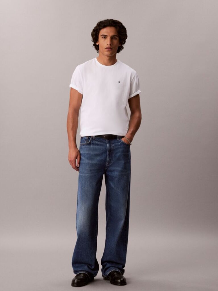 White Short-Sleeve Classic Monogram Tee  Men