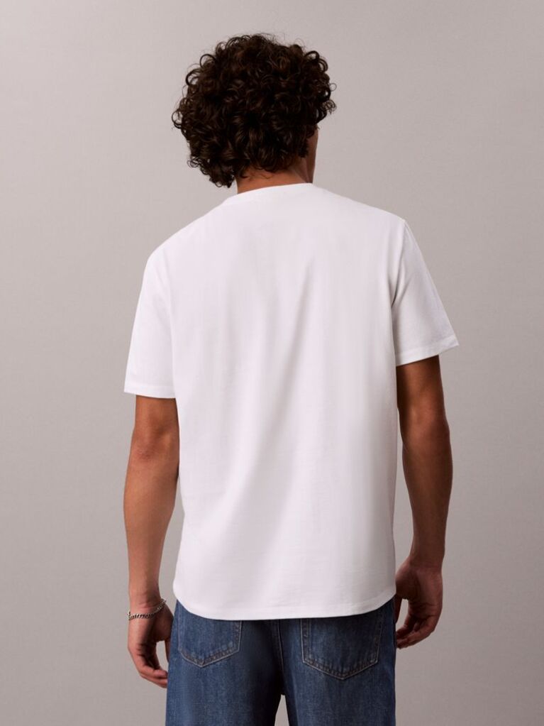 White Short-Sleeve Classic Monogram Tee  Men