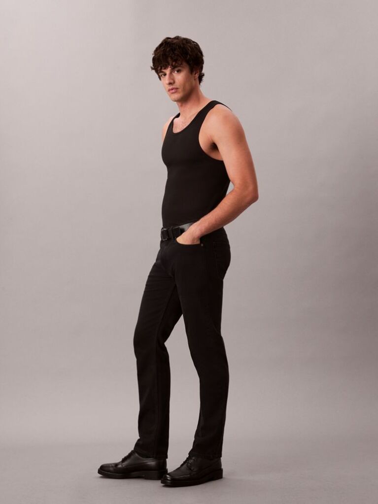 Black Slim Straight Jeans  Men