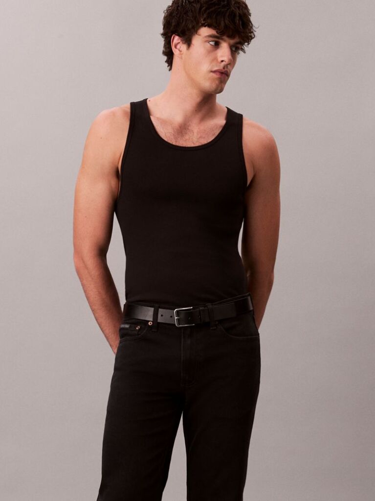 Black Slim Straight Jeans  Men