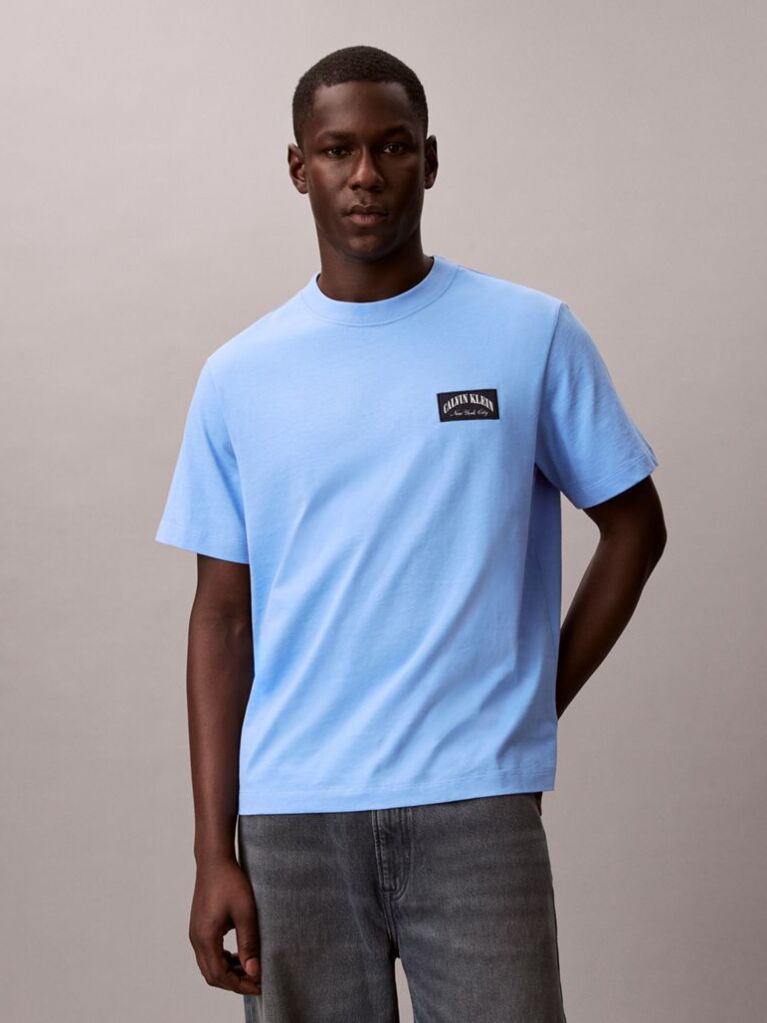 Blue Varsity Badge T-shirt  Men