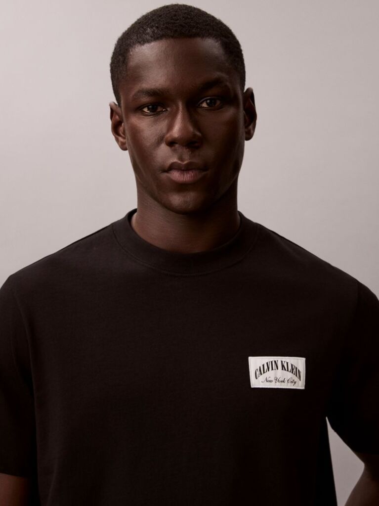 Black Varsity Badge T-shirt  Men