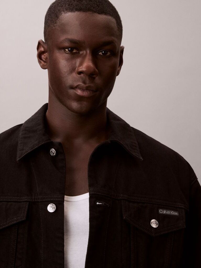 Black 90s Denim Jacket  Men