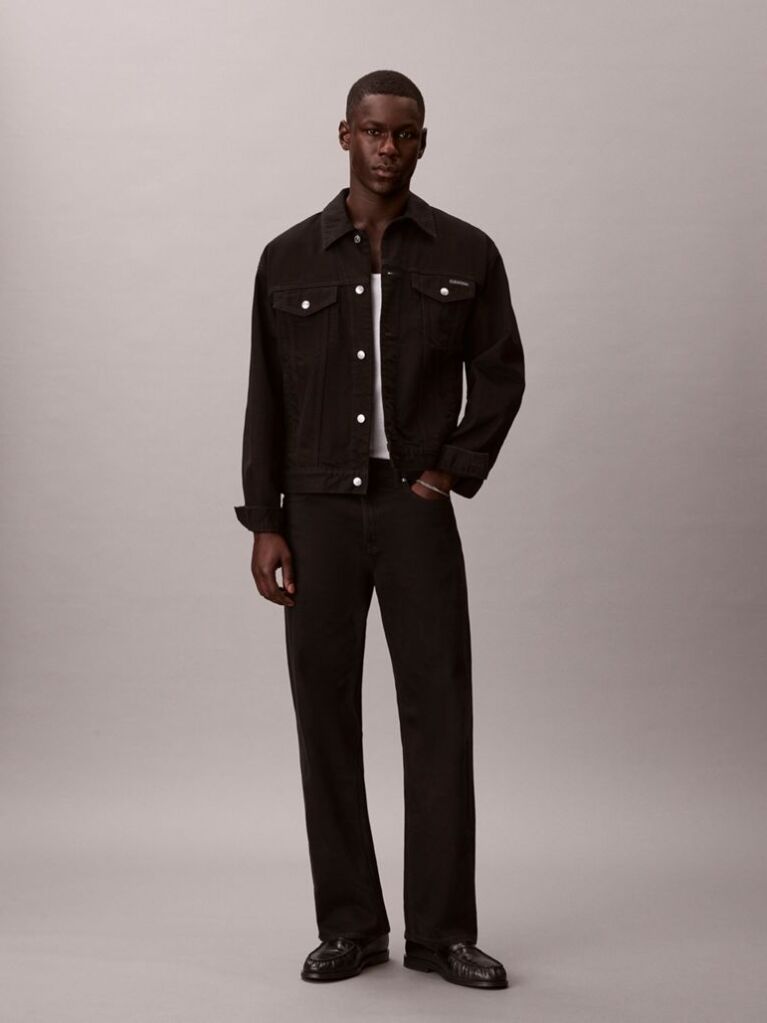 Black 90s Denim Jacket  Men