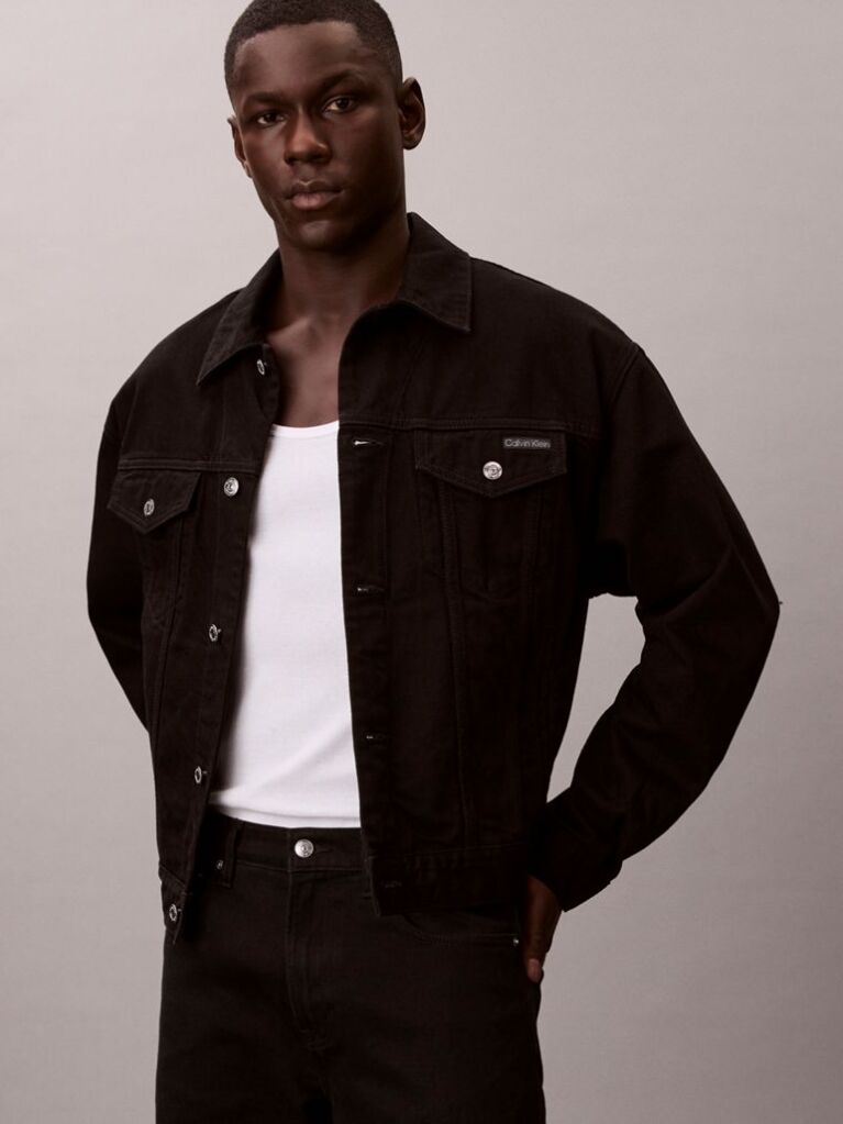 Black 90s Denim Jacket  Men
