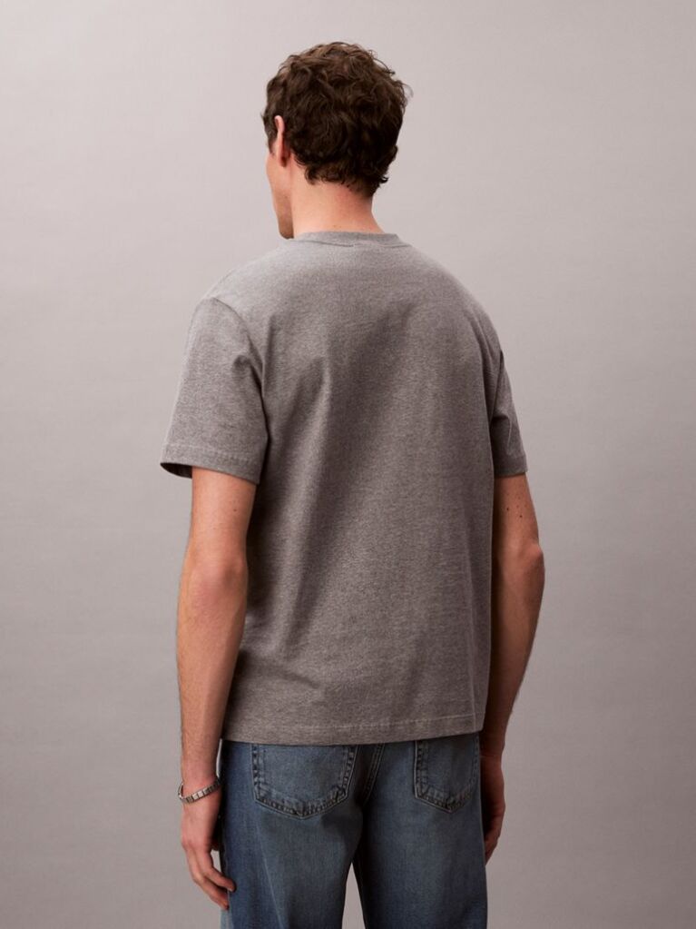 Grey Embroidered NYC Logo T-shirt  Men