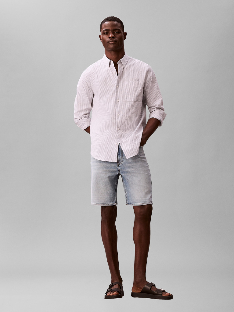 Denim Slim Fit Turn-Up Denim Shorts  Men