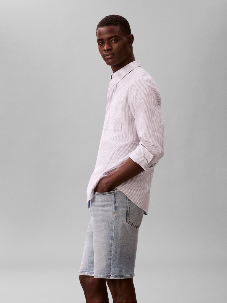 Denim Slim Fit Turn-Up Denim Shorts  Men
