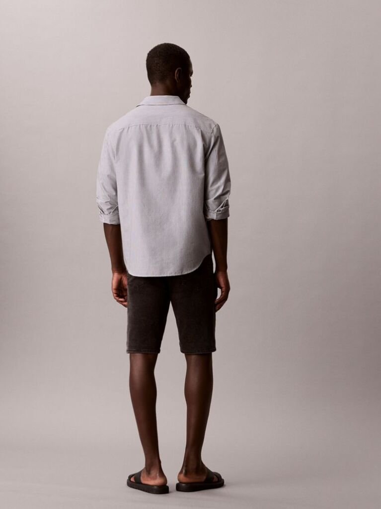 Black Slim Denim Shorts  Men