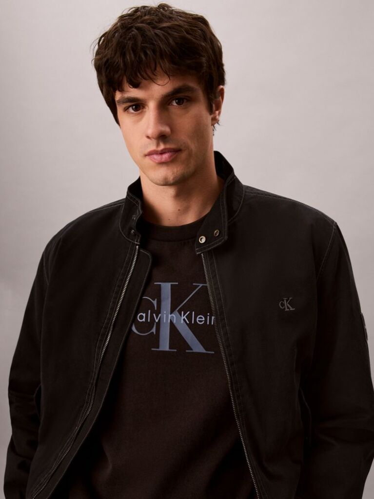 Black Washed Cotton Monogram T-shirt  Men