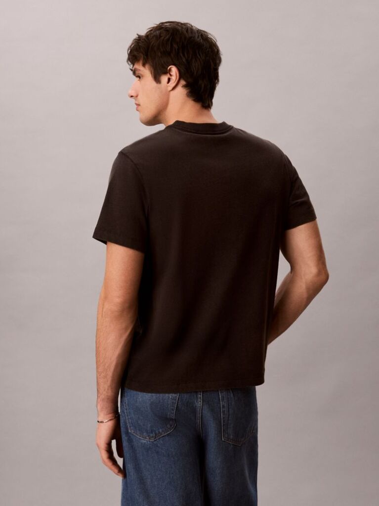 Black Washed Cotton Monogram T-shirt  Men