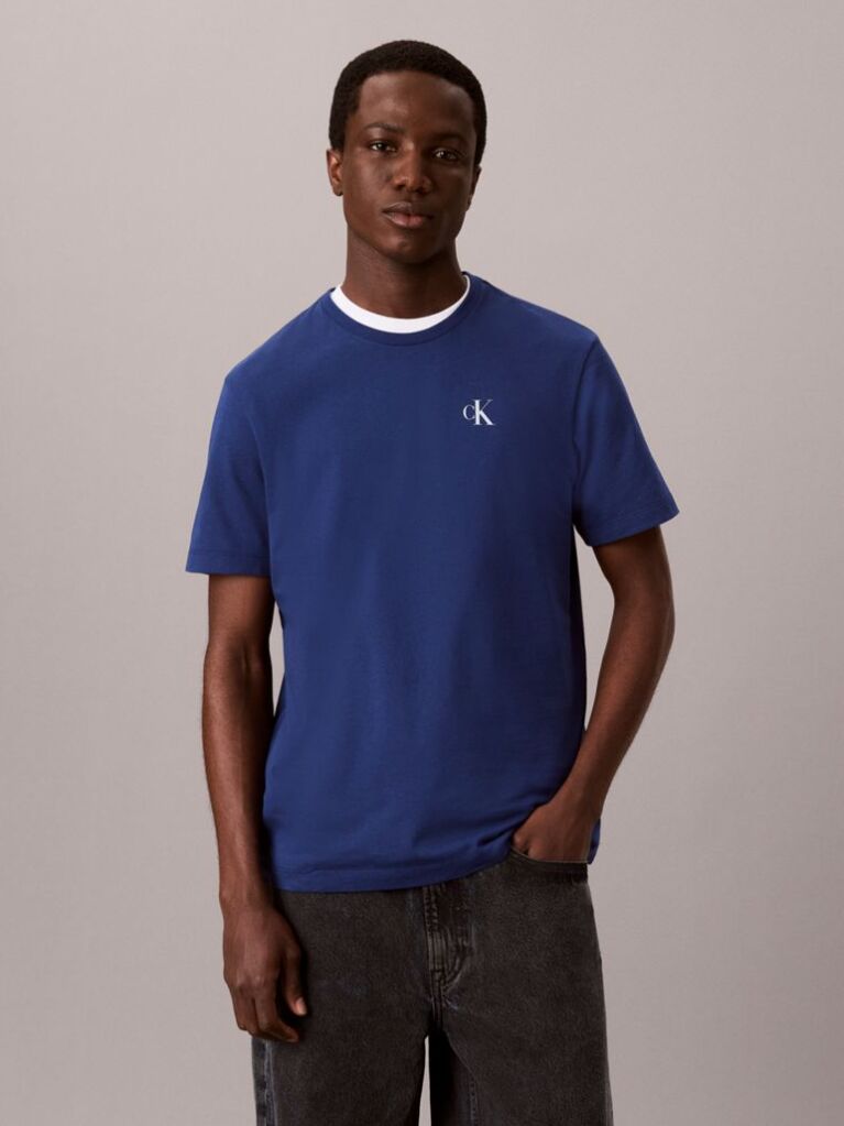 Blue Back Logo Graphic Crew Neck T-Shirt  Men