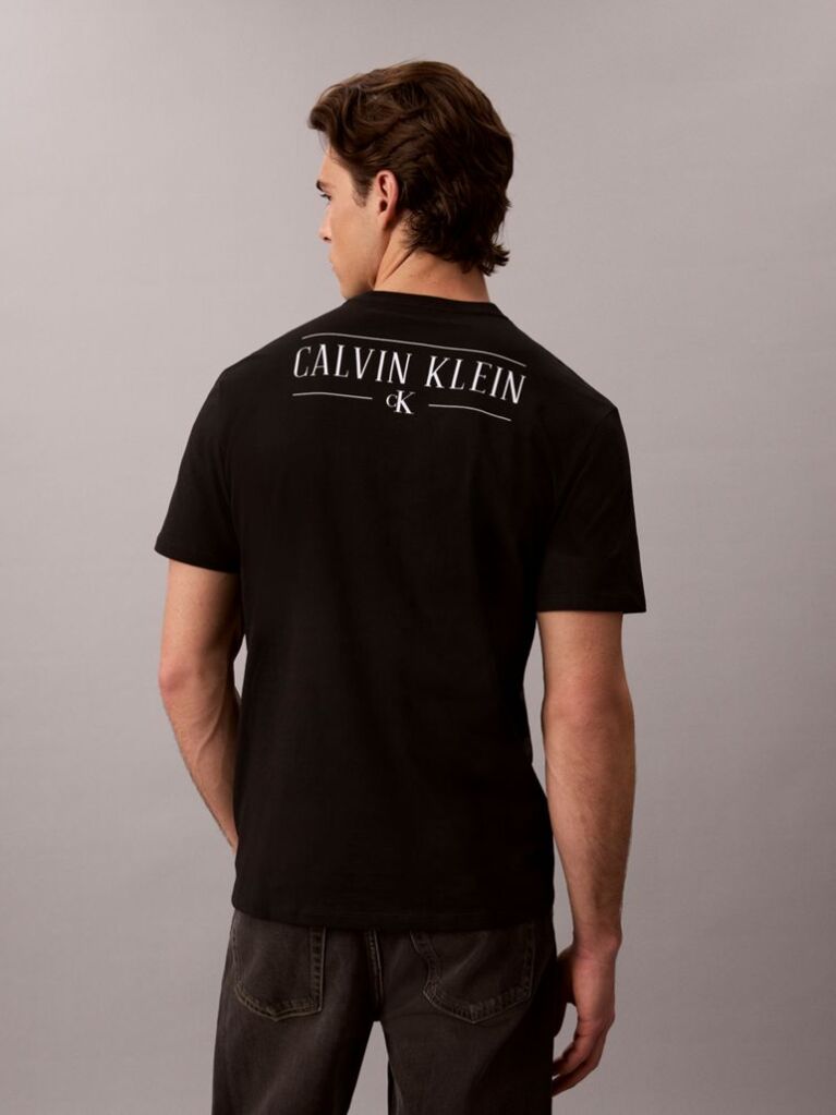 Black Back Logo Graphic Crew Neck T-Shirt  Men