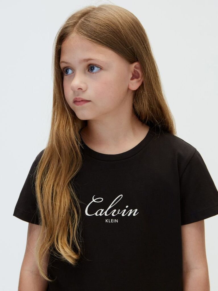 Black Script Logo T-Shirt  Girls