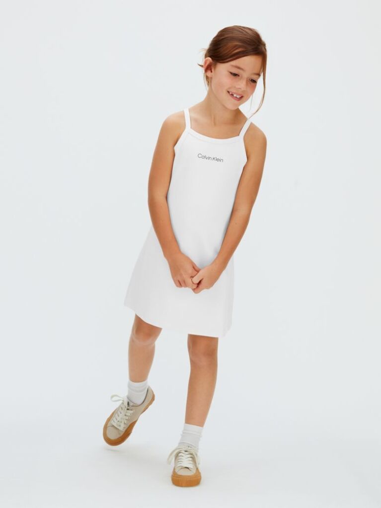 White Punto Milano Strap Dress  Girls