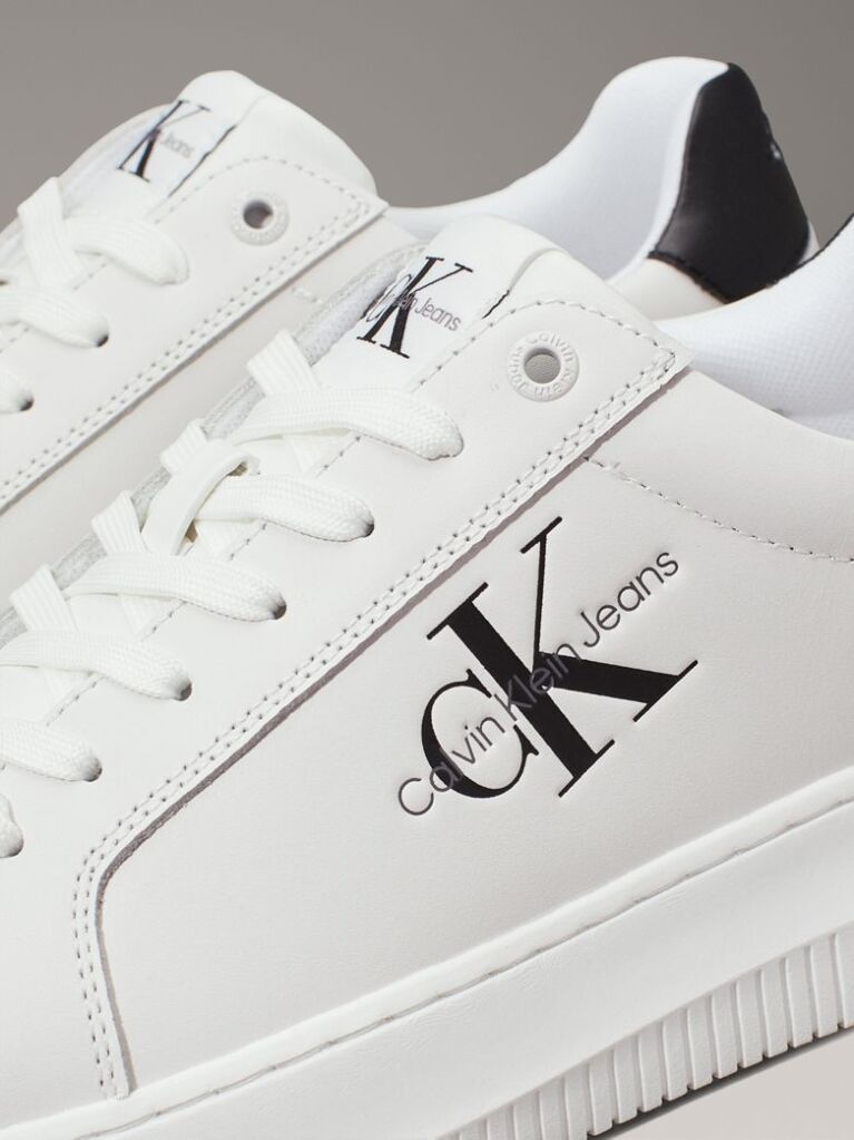 White Leather Chunky Trainers  Men