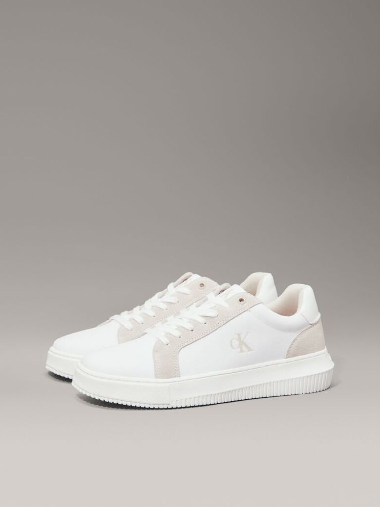 White Canvas Trainers  Men