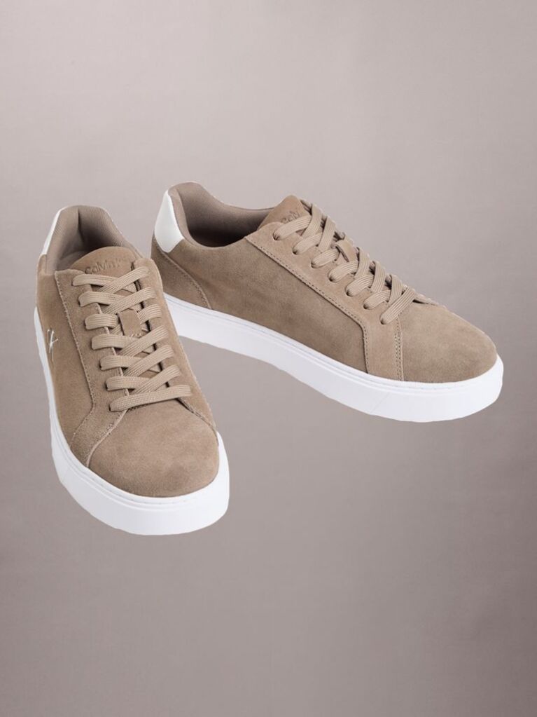 Brown Athena - Suede Signature Logo Trainers  Men