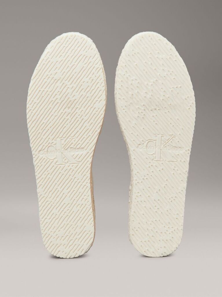 White Canvas Platform Espadrilles  Women
