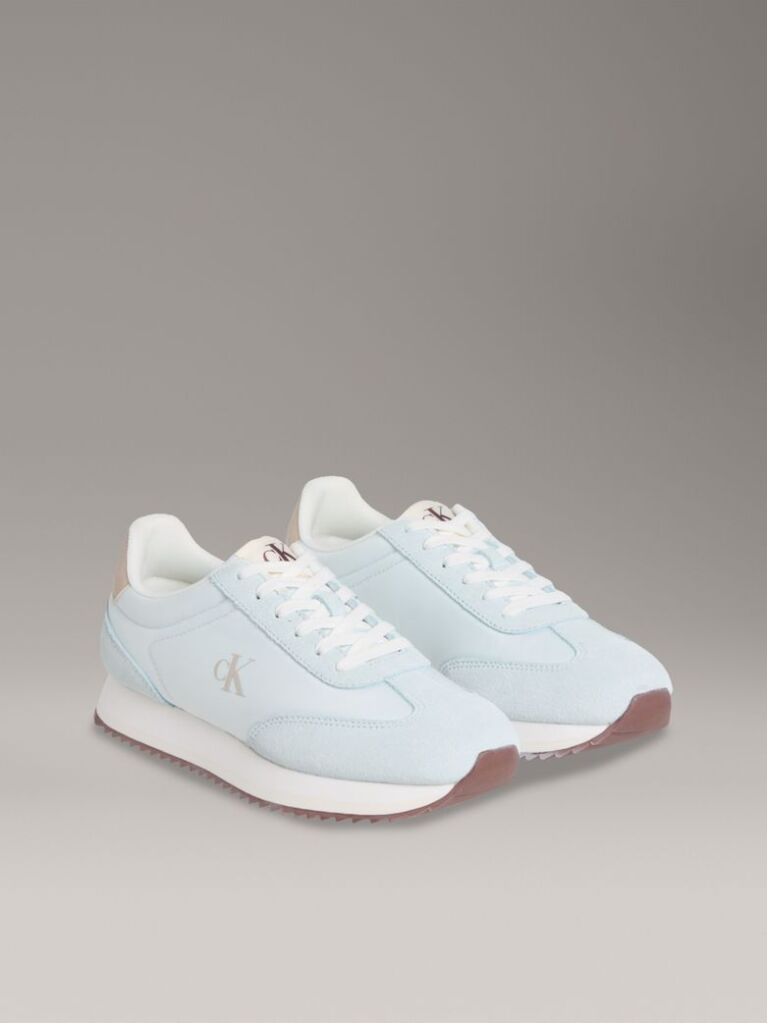 Blue Leather Trainers  Women