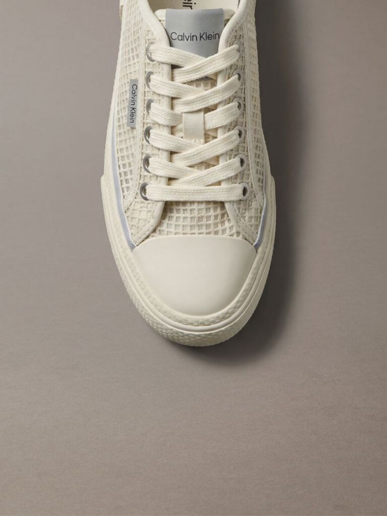 Beige Raffia Vulcanised Sneakers  Women
