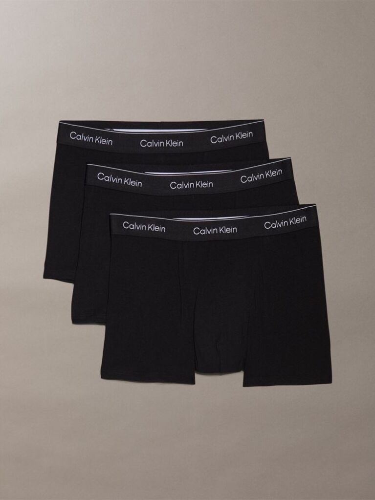 Black 3 Pack Relaxed Dart Trunks - Icon Cotton Stretch  Men