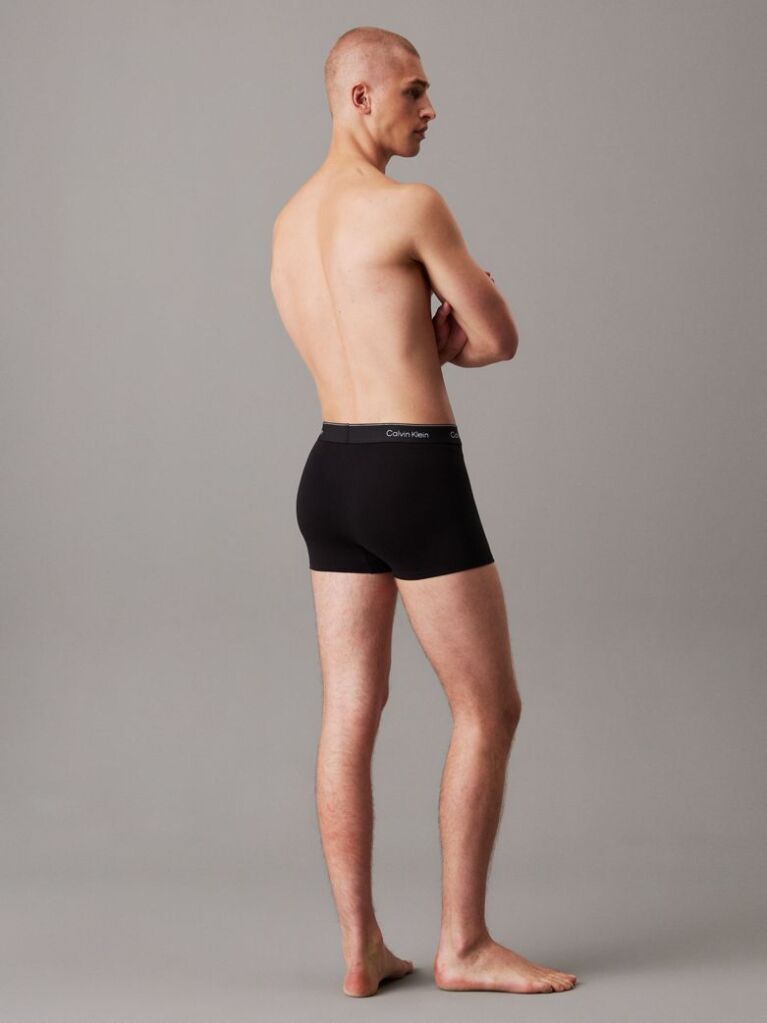 Black 3 Pack Relaxed Dart Trunks - Icon Cotton Stretch  Men