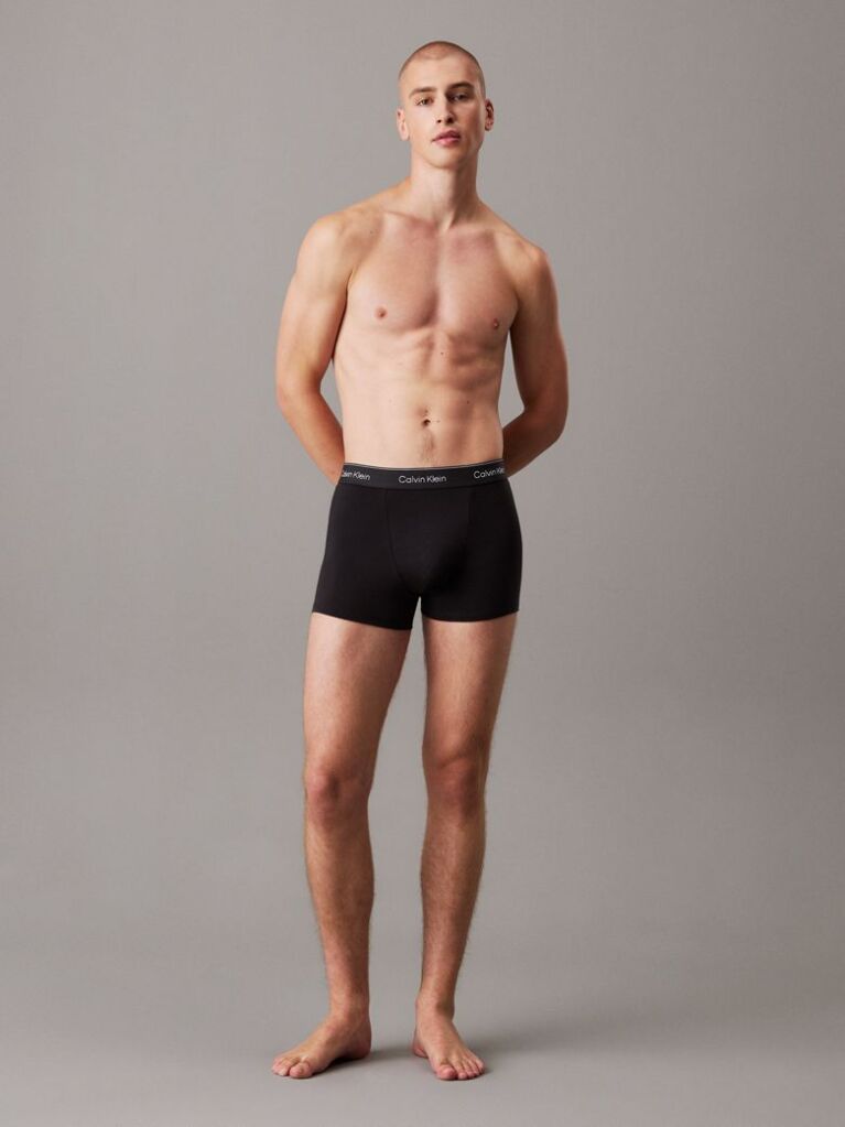 Black 3 Pack Relaxed Dart Trunks - Icon Cotton Stretch  Men