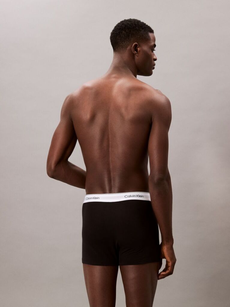 Black 3 Pack Relaxed Dart Trunks - Icon Cotton Stretch  Men