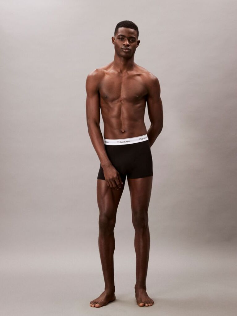 Black 3 Pack Relaxed Dart Trunks - Icon Cotton Stretch  Men