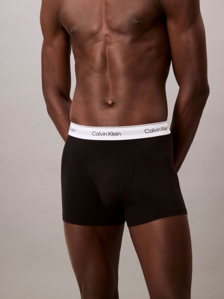 Black 3 Pack Relaxed Dart Trunks - Icon Cotton Stretch  Men