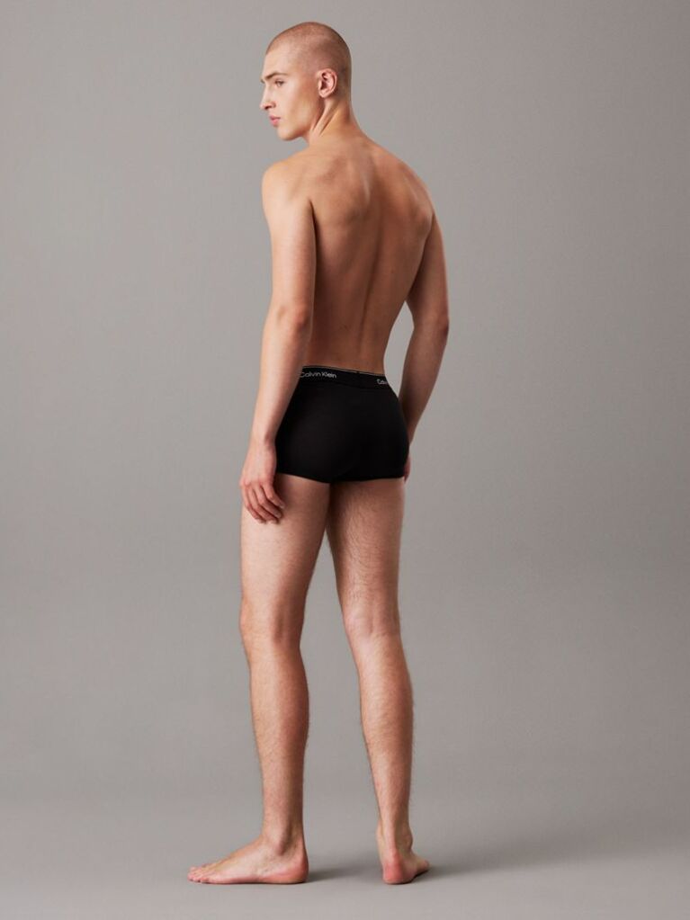 Black 3 Pack Low Rise Trunks - Icon Cotton Stretch  Men