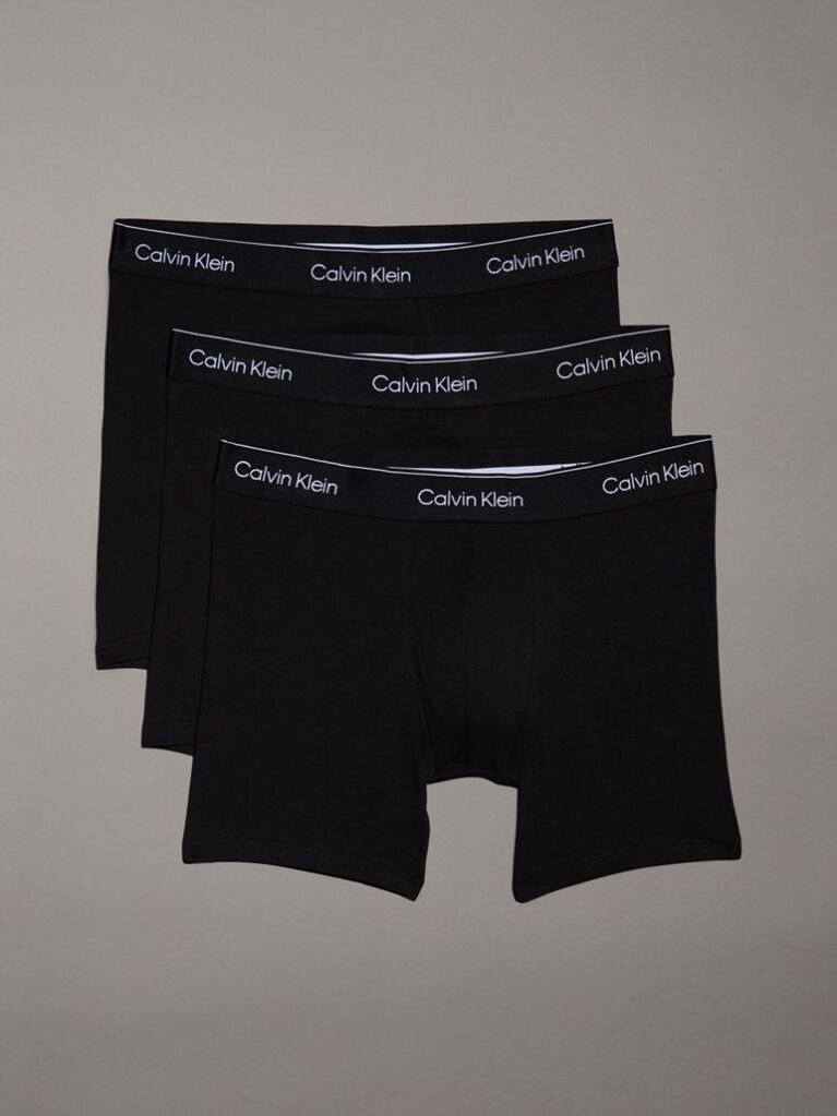 Black 3 Pack Boxer Briefs - Icon Cotton Stretch  Men
