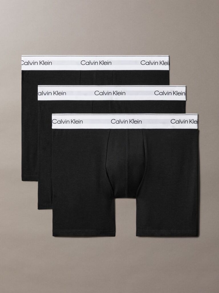 Black 3 Pack Boxer Briefs - Icon Cotton Stretch  Men