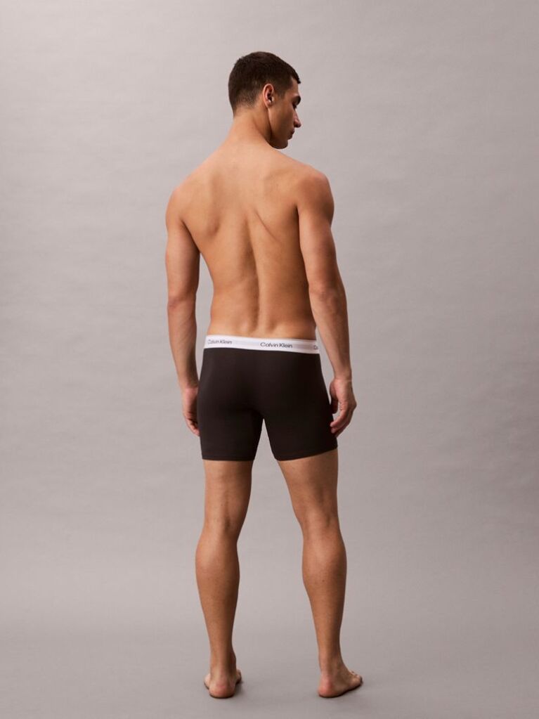 Black 3 Pack Boxer Briefs - Icon Cotton Stretch  Men
