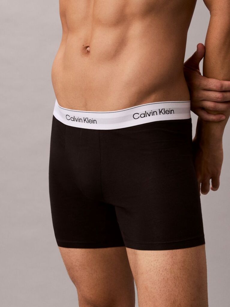 Black 3 Pack Boxer Briefs - Icon Cotton Stretch  Men