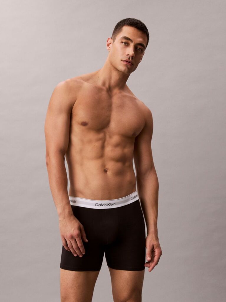 Black 3 Pack Boxer Briefs - Icon Cotton Stretch  Men