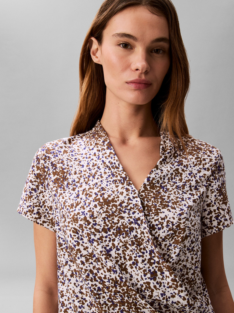 Multi Printed Crepe Wrap Top  Women