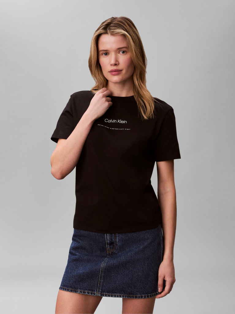 Black Tonal Logo Classic T-Shirt  Women