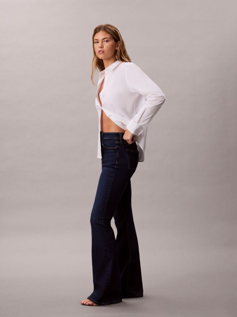 Blue High Rise Flare Jeans  Women
