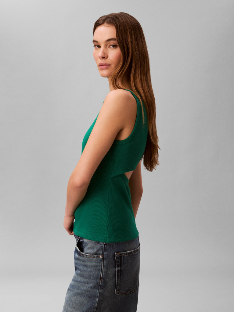 Green Logo Label Tank Top  Women