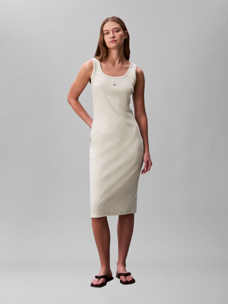 Grey Ribbed Sleeveless Mini Dress  Women