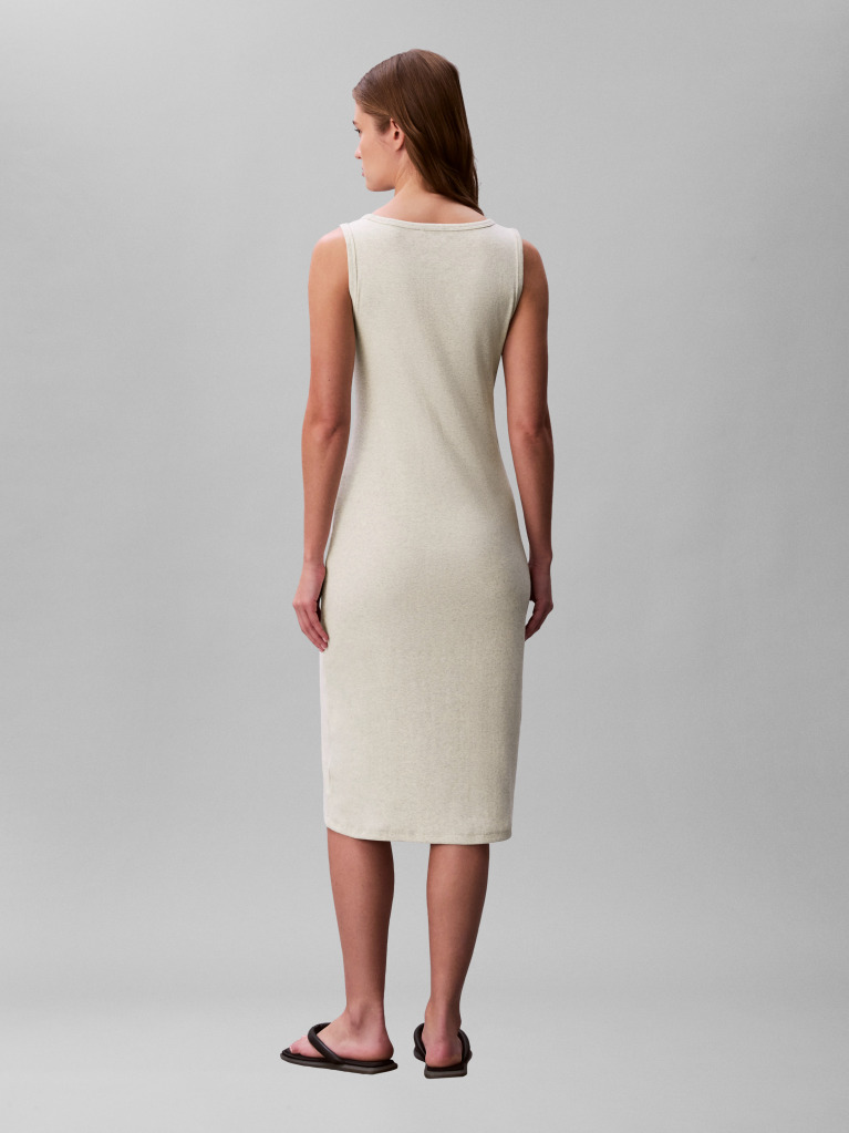 Grey Ribbed Sleeveless Mini Dress  Women