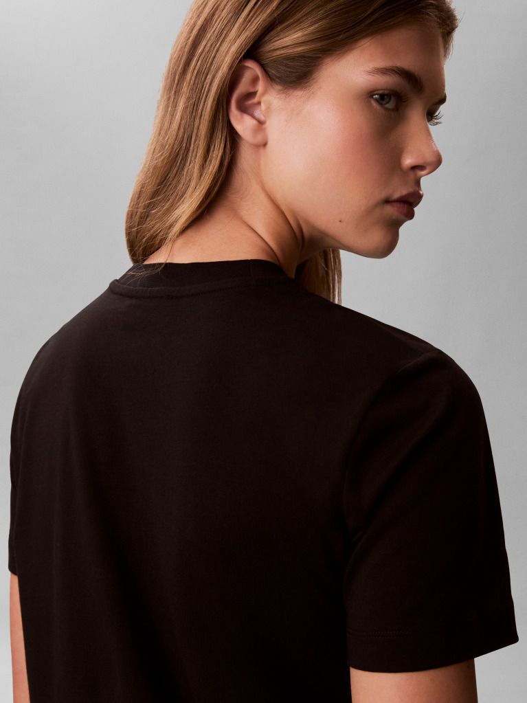Black Colour-Blocked Logo T-Shirt Dress  Women