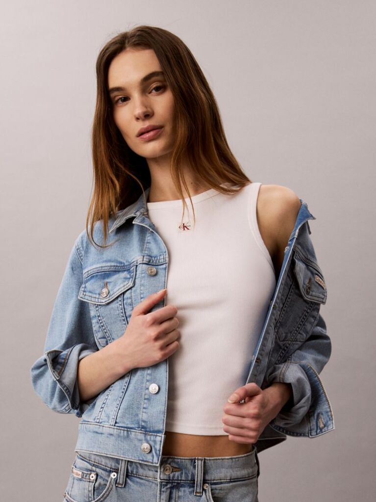 Denim Cropped Denim Trucker Jacket  Women