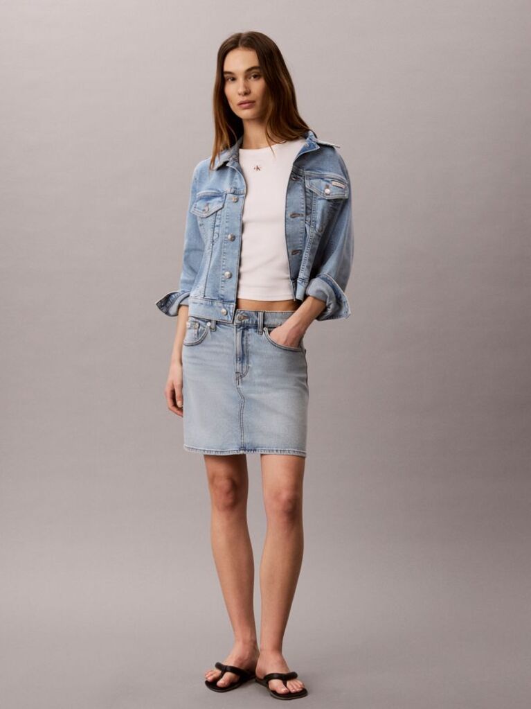 Denim Cropped Denim Trucker Jacket  Women